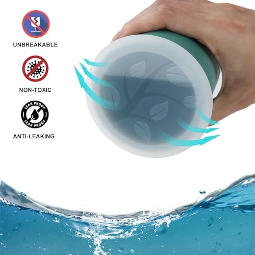 Wrova Wheat Straw Cups with Silicone Covers 16oz Set of 6 - Alternative Plastic Cups Microwave & Dishwasher Safe - Plastic Drinking Cups Unbreakable for Kids - Image 3