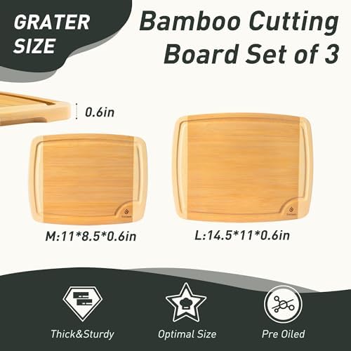 Bamboo Cutting Board Set Non Slip Feet Over Sink Brides Her Wedding Day Bridal Shower Engaged Engagement Hostess Couple Newly Wed House Christmas Married Future Mrs fiancee Unique Cool Gifts - Image 2