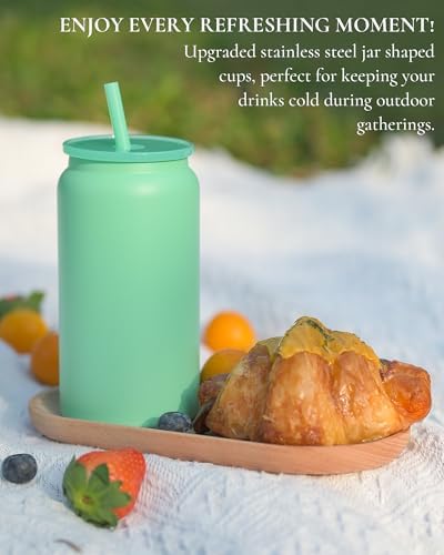 16 oz Tumbler, Insulated Tumbler with Straw, Iced Coffee Tumbler - Image 3