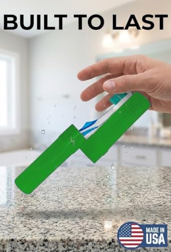American Comb Toothbrush Holder (Green) - Made in USA, with Ventilation Holes, for Toothbrush Covers, Toothbrush Holder, Toothbrush Soft, Durable Design, Hygienic Bathroom Accessory - Image 3