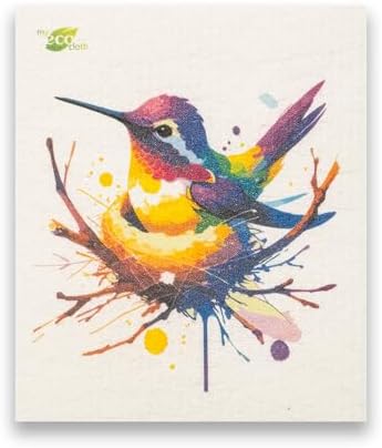 SWEDEdishcloths - Cellulose Sponge Dish Towels - Mixed Set of 6 (One of Each Design) Humingbirds Swedish Dish Cloths - Image 4