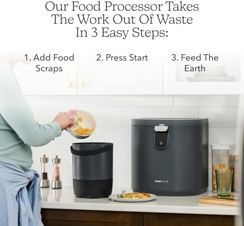 Food Cycler Eco 5 Award-Winning Kitchen Food Recycler | Indoor Composter Bin Alternative | Electric Countertop Food Disposer with Odorless 5L Indoor Food Waste Bin for Easy Waste Management | Grey - Image 6