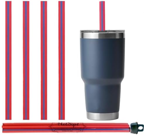Reusable Drinking Straws with travel case, Made in USA, Cups 12-32 oz - For both Hot and Cold Beverages, Water/Coffee/Tea 4 Large 9.5" by BrilliBaby