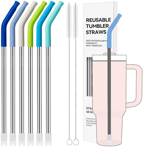 40 oz Straight Metal Straws for 40 oz Stanley Tumbler by AccessoriesForWaterBottle