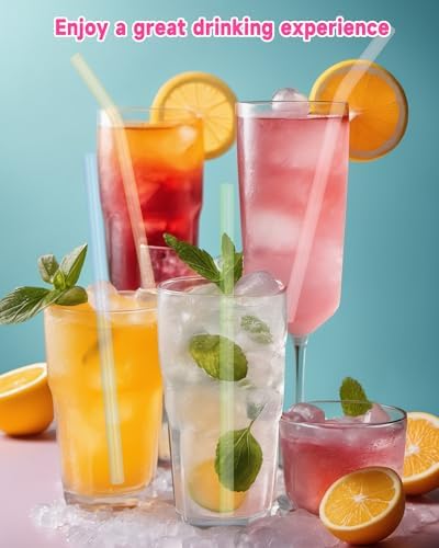 10 Pcs Reusable Glass Straws Shatter Resistant, 8” Colorful Glass Straws - Image 6