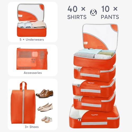 OlarHike 10 Set Packing Cubes for Travel,Gifts for Women Mom,Anti-Tearing Suitcase Organizer,with Over 1000 pcs Mesh Holes,Vacation Essentials & Accessories for Cruise Ship - Image 4