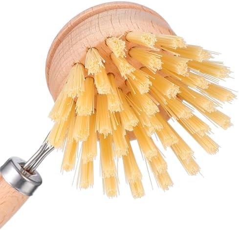 10 Pack Fiber Bristle 2-Inch All-Purpose Kitchen Dish Scrub Brush with Beechwood Handle - Dish Brush with Hooked Handle for Pots, Pans, and Kitchen Utensils - Made in Germany - Image 4