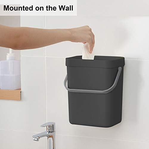 LALASTAR Mini Countertop Trash Can, Compact Waste Basket Garbage Can, Small Trash Bin with Lid for Desk/Office/Dorm, 3L/0.8 Gal, Black - Image 4