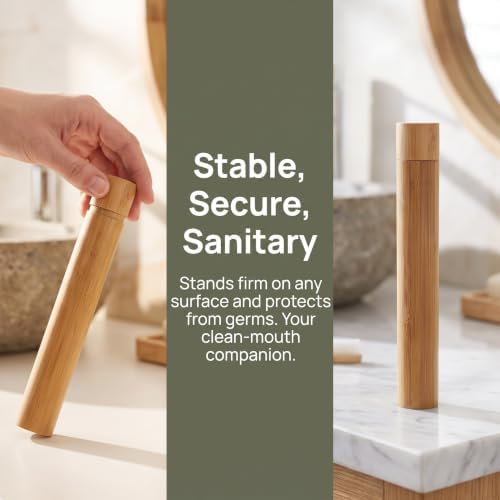 4PCS Travel Bamboo Toothbrush Case - Empty Portable Reusable Toothbrush Tube with Cover for Travel Trip Camping - Personal Tools Container Holder Organizer - Image 3