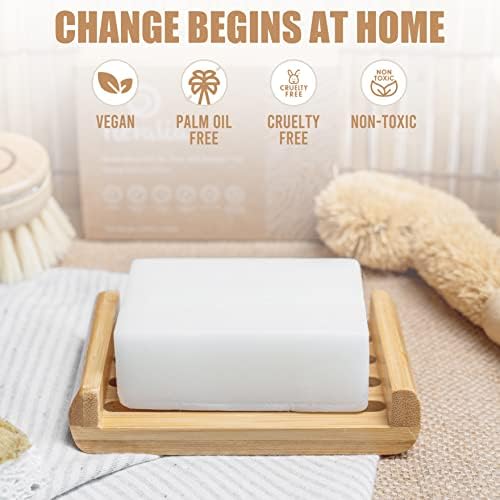 Dish Soap Bar with Bamboo Soap Dish Tray – Solid Dish Soap Block, Eco Friendly Non Toxic Plant Based Dishwashing Soap, Fragrance Free, Zero Waste, Biodegradable Kitchen Soap (5.64 oz) - Image 7
