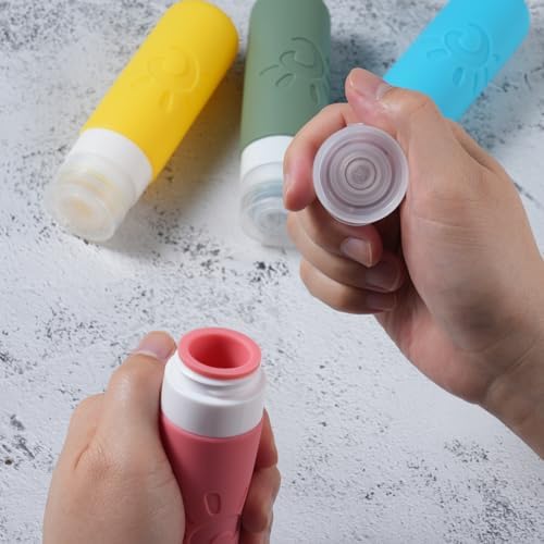 Zafit Travel Bottles for Toiletries, TSA Approved Travel Containers 3oz Leak Proof Travel Tubs Refillable Liquid Travel Accessories for Shampoo Conditioner Lotion Body Wash(Multicolored F) - Image 5