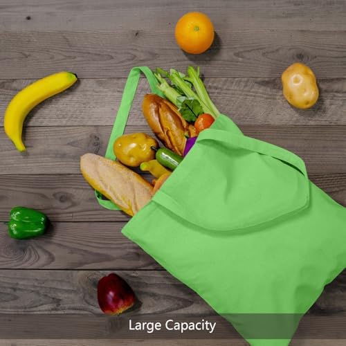 TOPDesign 24-Pack Economical 16"x15" Baby Green Cotton Tote Bags, Lightweight Medium Reusable Grocery Shopping Cloth Bags, Suitable for DIY, Advertising, Promotion, Gift, Activity - Image 5