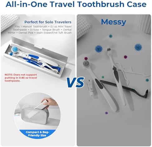 2 Pack Wider Aluminum Toothbrush Travel Case, Portable Travel Toothbrush Holder, Durable Manual Toothbrush Box Container for Traveling, Bathroom, Camping, Business Trip - Image 3
