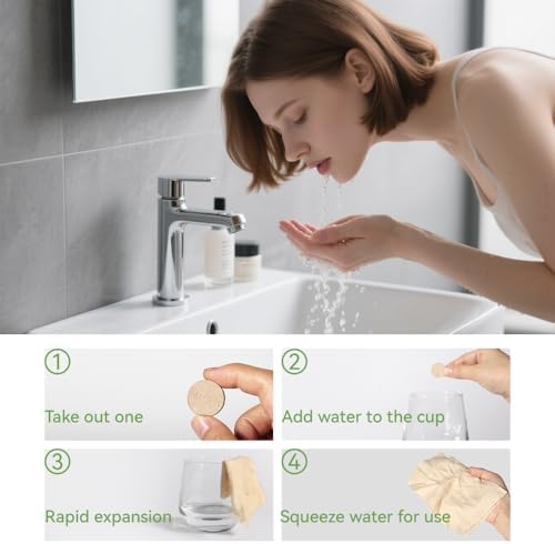 MORGIANA 100 Pack Bamboo Compressed Towels Personal Cleansing Wipes - Image 6