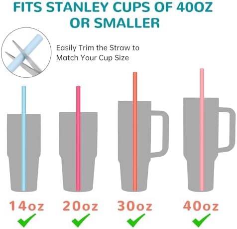 Tomorotec 15PCS Silicone Drinking Straws Fit for Stanley 40oz 30oz Tumbler - Image 3