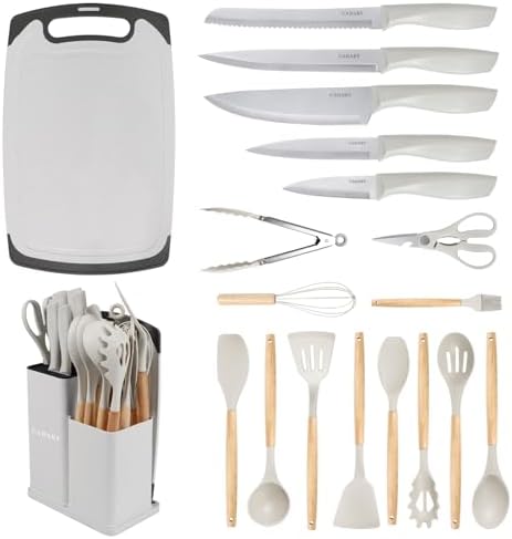 19PCS White Kitchen Cooking Utensils Set Kitchen Tools Set by CADABY