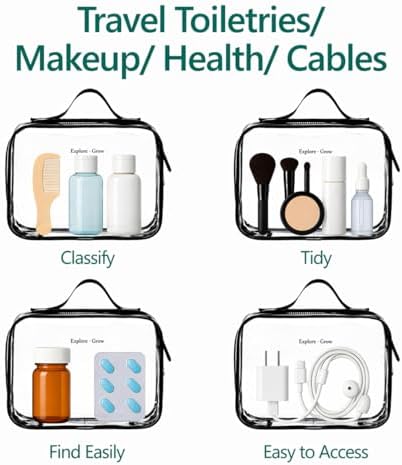 PACKISM Clear Makeup Bag Travel - TSA Approved Toiletry Bag, 2 Pack Black - Image 5