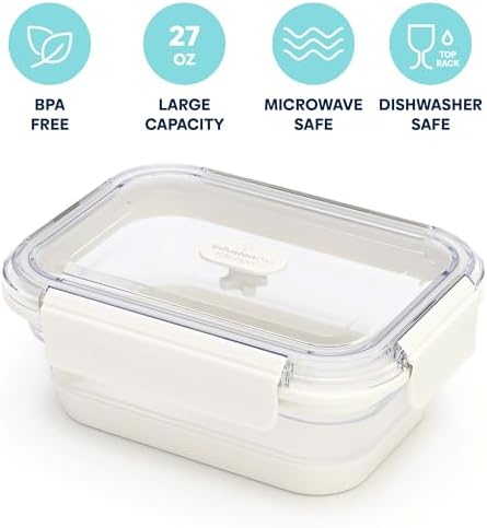 Infusion Pro Collapsible Food Storage Containers with Lid & Vent, Clear Stacking Silicone Food Container Set : Microwaveable, Freezer and Dishwasher Safe, Set of 3, Coconut Milk - Image 2