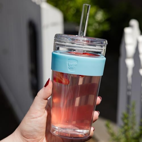 KeepCup Cold Cup - Longplay Double wall Glass Ice Coffee Tumbler with Lid and Straw - 16oz (454ml) - Cloud - Image 5