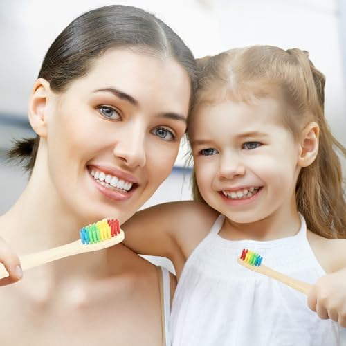 SEVENHEAD Bamboo Toothbrushes Adults & Kids Family Set 6+4 PCS Soft Bristles Wooden Toothbrushes, Natural Biodegradable BPA Free Eco Friendly Toothbrushes Colorful - Image 6