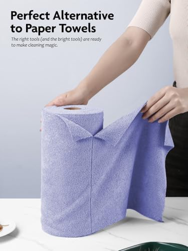 Fantasticlean Microfiber Cleaning Cloth Roll- 40 Sheets, 12"x12" (Lavender) - Image 2