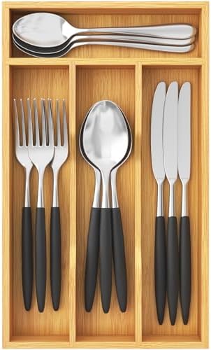 Lifewit Bamboo Silverware Tray for Drawer, 6.7 x 12 by Lifewit