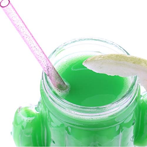 Dakoufish BPA-Free 12 Piece 9 Inch Reusable Clear Plastic Glitter Sparkle Drinking Straw Plus one Cleaning Brush (6color,9inch) - Image 7