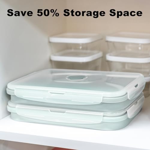 Extra Large Collapsible Silicone Food Storage Containers, 68oz/2000ml,2Pack - Image 2