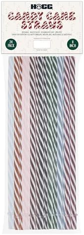 24-Pack, Reusable Straws - Candy Cane, Plastic Straws Reusable, BPA Free, Dishwasher Safe, Multicolor, Replacement for Tumblers, Fits 20oz 30oz 40oz - Image 3