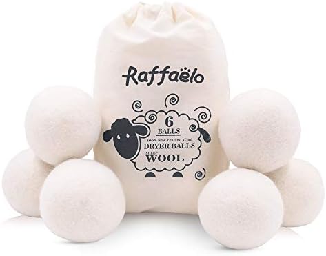 Raffaelo Wool Dryer Balls XL Reusable Natural Fabric Softener, Set of 6 by Raffaelo
