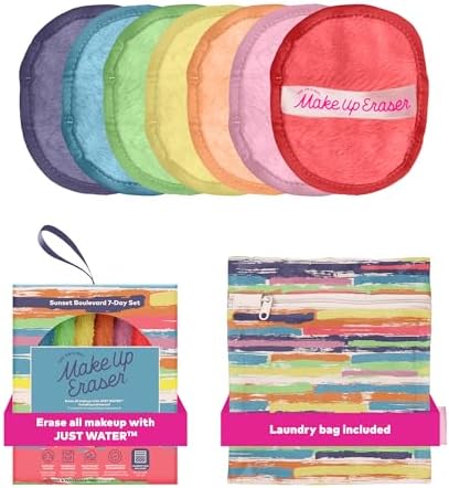 The Original MakeUp Eraser 7-Day Set, Erase All Makeup with Just Water, Including Waterproof Mascara, Eyeliner, Foundation, Lipstick, Sunscreen, and More! Sunset Boulevard, 7ct. by Unknown