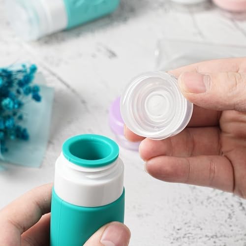Zafit 18 Pack travel Bottles for Toiletries, TSA Approved Silicone Travel Containers Leak Proof Refillable Travel Accessories for Shampoo Conditioner Lotion Body Wash(Multicolored H) - Image 5