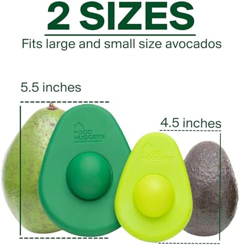 Food Huggers Zero Waste Starter Kit - (7 Pieces) -Avocado Hugger Saver Covers (Set of 2) + Reusable Silicone Food Savers Autumn Harvest (Set of 5), Dishwasher Safe, Keeps Food Fresh - Image 4