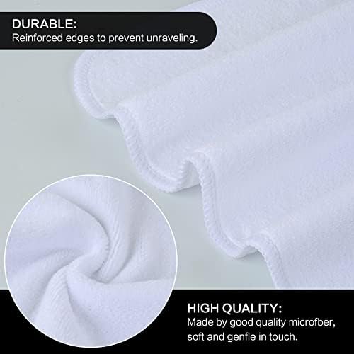 SINLAND Microfiber Facial Cloths Fast Drying Washcloth 12inch x 12inch White 6 pack - Image 4
