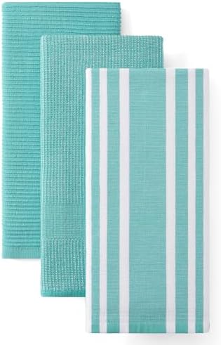Homaxy Cotton 380 GSM Premium Kitchen Towels, 18"x 28", 3 Pack, Teal by Homaxy