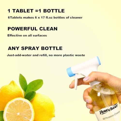 flowcheer MultiPurpose Cleaner Kit (6 variety Scent Tablets + Spray Bottle) - Image 2