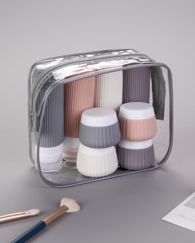 Mrsdry Travel Bottles for Toiletries 8 Pack, Tsa Approved Travel Size Toiletries 3 oz, Travel Containers for Toiletries, with Clear Bag, Leak Proof Silicone Squeezable Travel Essentials Creams Jars - Image 6