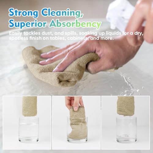 HOMEXCEL Brown Microfiber Cleaning Cloth 6 Pack 12.5 x 12.5 inch Microfiber Towels for Cars Ultra Absorbent Car Washing Cloth Lint Free Streak Free Cleaning Rags for Car, Kitchen Window - Image 5