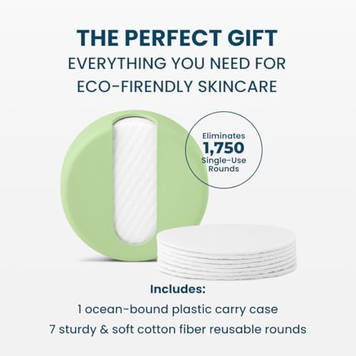 LastRound Reusable Makeup Remover Pads - 7 Washable Eco-Friendly Reusable Cotton Rounds for Face - Sustainable & Soft Cotton Face Pads for Facial Cleansing & Eye Makeup Removal - Travel Storage Case - Image 3