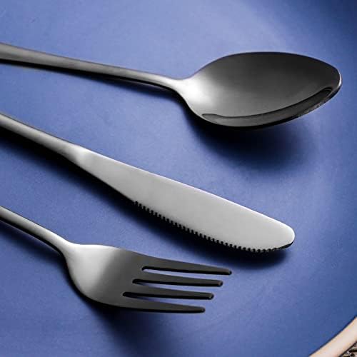 SAOSHYPEI Travel Utensils with Case, 4-Piece Stainless Steel Set, Black - Image 3
