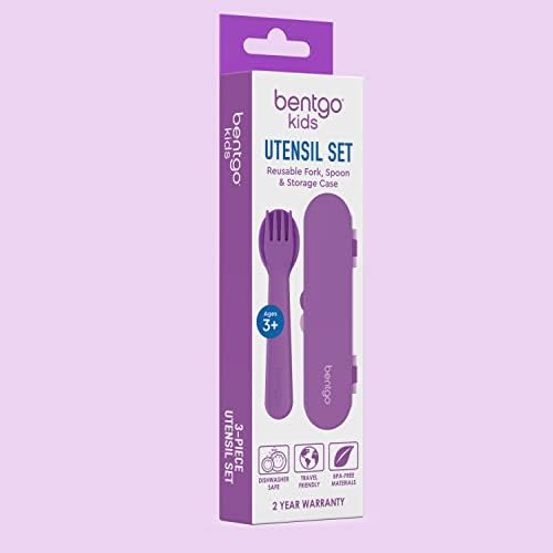 Bentgo Kids Plastic Utensil Set - Reusable Fork, Spoon & Storage Case, PFAS- & BPA-Free, Easy-Grip Handles, Lightweight, Dishwasher Safe, School Lunch, Travel & On-the-Go (Purple) - Image 7