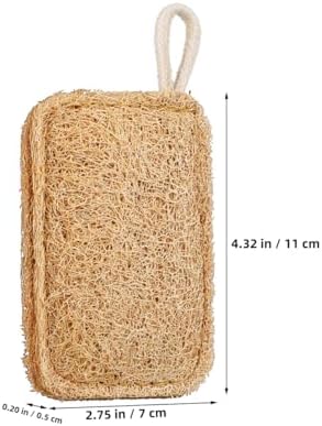 Amosfun Natural Loofah Dish Brush for Washing Dishes Pot Scrubber Brush for Pots and Cups Reusable Kitchen Dish Washing Sponge 4.33 X 2.75 X 0.19 in 1 Pack - Image 4