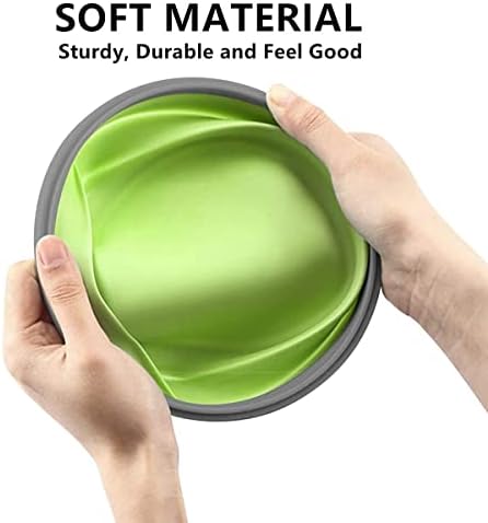 Collapsible Bowls with Lids, Space Saving Silicone Food Storage Containers for Travel Essentials, Camper Must Haves Rv Camping Accessories for Trailers inside, Salad Container for Lunch Green - Image 3