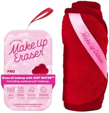 The Original MakeUp Eraser PRO, Effortlessly Remove All Makeup Using Only Water, Including Waterproof Mascara, Eyeliner, Foundation, Lipstick, Sunscreen,and More! Love Red, 1ct. by MakeupEraser