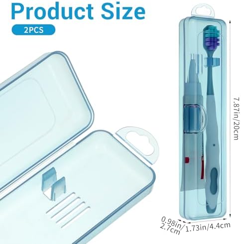 Molain 2Packs Toothbrush Travel Case, Portable Breathable Toothbrush Travel Holder Compact Plastic Case for Camping Gym Office Business Trips Vacation - Image 2