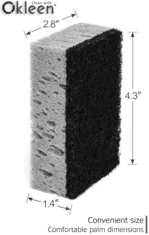 Grey Multi Use Scrub Sponges. Made in Europe. 9 Pack, 4.3x2.8x1.4 inches. Best Odorless Durable Heavy Duty Scrubber for Kitchen and Household Cleaning - Image 4