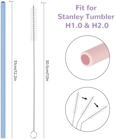 Tomorotec 7PCS Silicone Drinking Straws Fit for Stanley 40 oz 30 oz Tumbler - Image 3