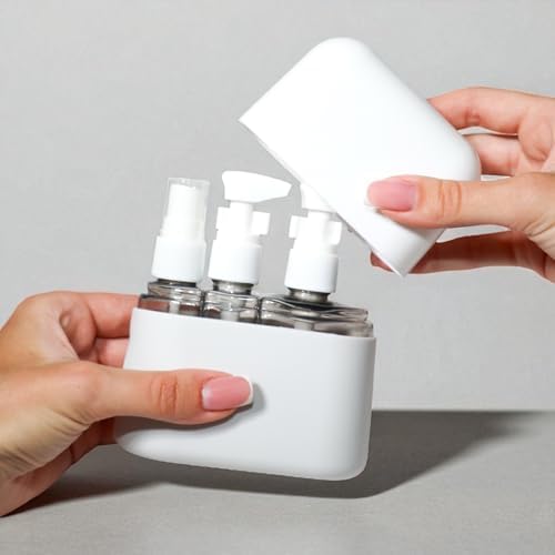 Travel Bottle Set – TSA Approved Leakproof Silicone Bottles, 5-Piece Refillable Travel Size Containers with Clear Toiletry Bag for Carry-On - Image 3