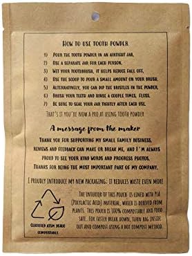 Zero Waste up to 6 Month Supply Organic Vegan Fluoride Free Tooth Powder Peppermint Flavor- Ships Without Any Plastic Packaging I Natural Whitening I Stronger Teeth - Image 2