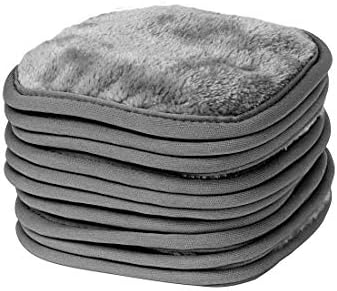 Eurow Reusable Makeup Remover Cloths, Soft Microfiber Face Towels for All Skin Types, Chemical-Free, Protective, Machine Washable, Gentle & Effective Facial Cleansing, 5"x5", Gray, 10-Pack by Eurow